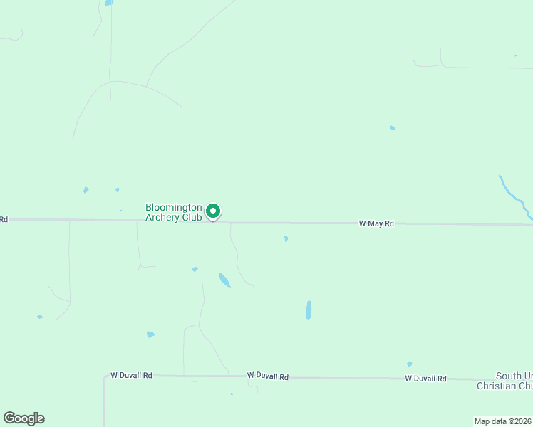 map of restaurants, bars, coffee shops, grocery stores, and more near 5800 West May Road in Bloomington