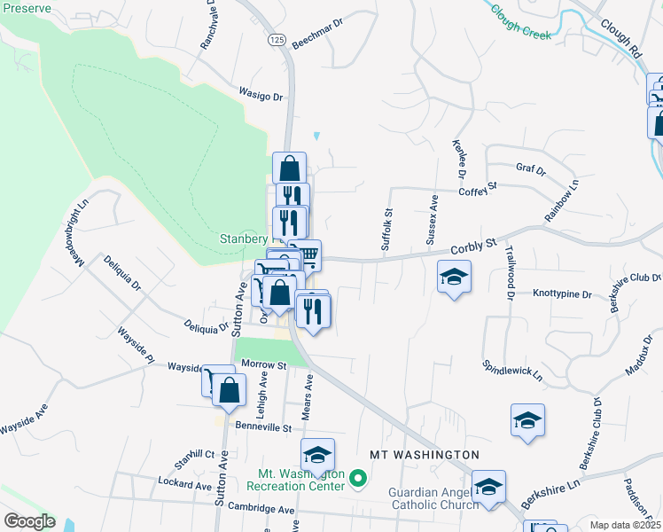 map of restaurants, bars, coffee shops, grocery stores, and more near 2208 Salvador Street in Cincinnati