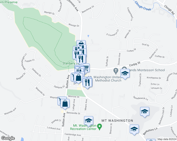 map of restaurants, bars, coffee shops, grocery stores, and more near 2208 Salvador Street in Cincinnati