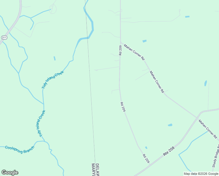 map of restaurants, bars, coffee shops, grocery stores, and more near 653 Road 209 in Marydel