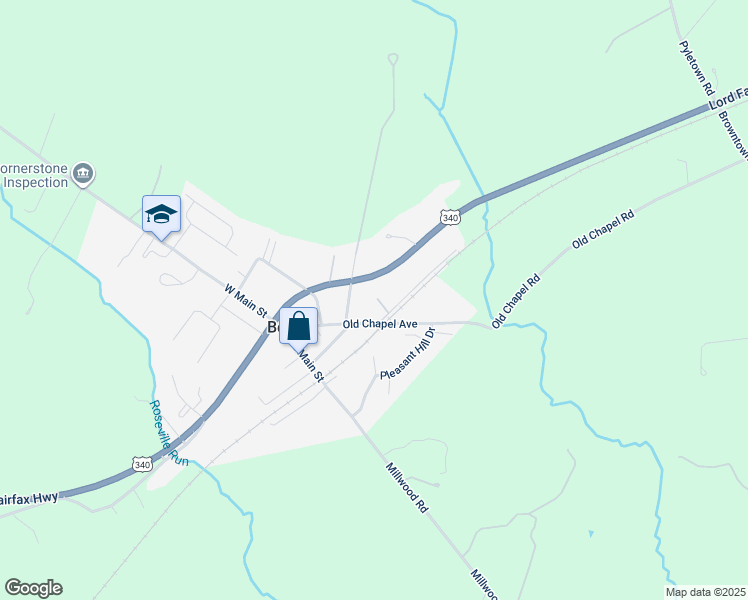 map of restaurants, bars, coffee shops, grocery stores, and more near 10 Roberts Lane in Boyce