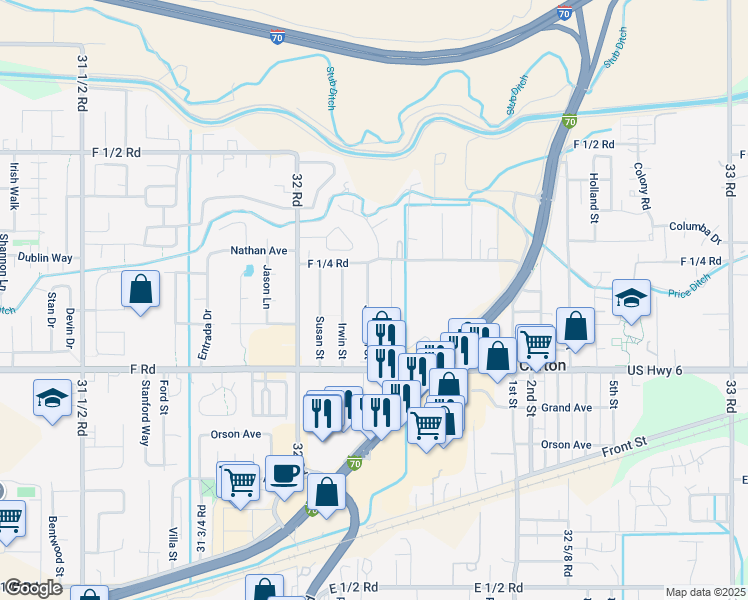 map of restaurants, bars, coffee shops, grocery stores, and more near 618 Jackson Street in Clifton