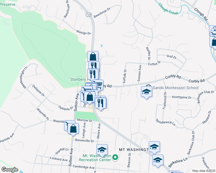 map of restaurants, bars, coffee shops, grocery stores, and more near 2208 Salvador Street in Cincinnati