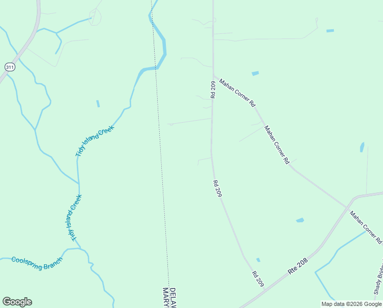 map of restaurants, bars, coffee shops, grocery stores, and more near 653 Road 209 in Marydel