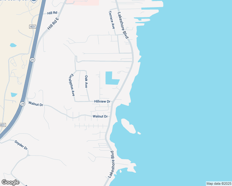 map of restaurants, bars, coffee shops, grocery stores, and more near 4325 Lakeshore Boulevard in Lakeport