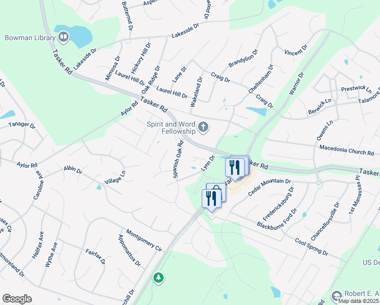 map of restaurants, bars, coffee shops, grocery stores, and more near 120 Bayberry Court in Stephens City