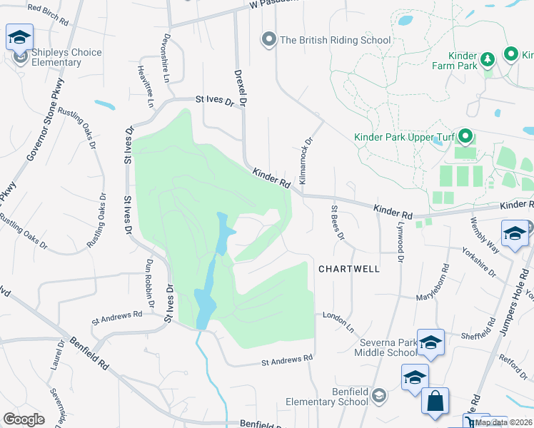 map of restaurants, bars, coffee shops, grocery stores, and more near 207 Saint Andrews Close in Severna Park