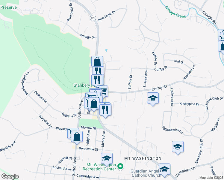 map of restaurants, bars, coffee shops, grocery stores, and more near 2208 Salvador Street in Cincinnati