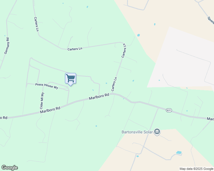 map of restaurants, bars, coffee shops, grocery stores, and more near 125 Carters Ln in Stephens City