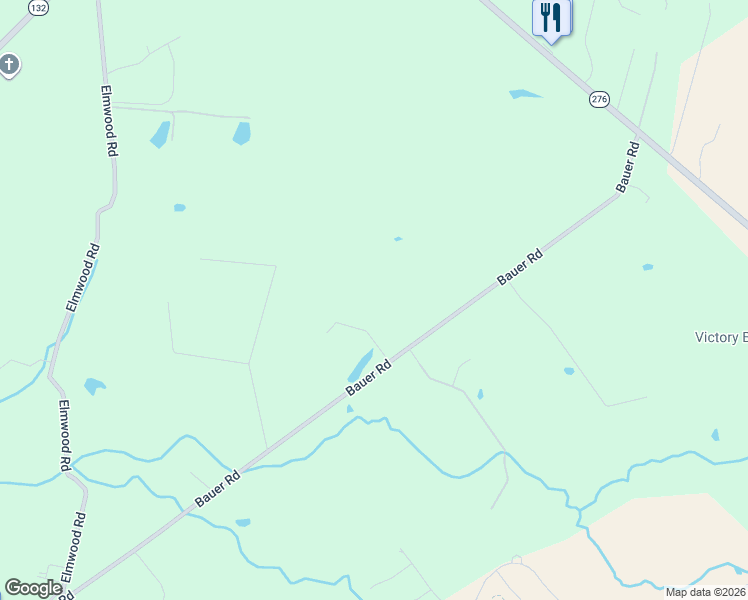 map of restaurants, bars, coffee shops, grocery stores, and more near 2432 Bauer Road in Batavia