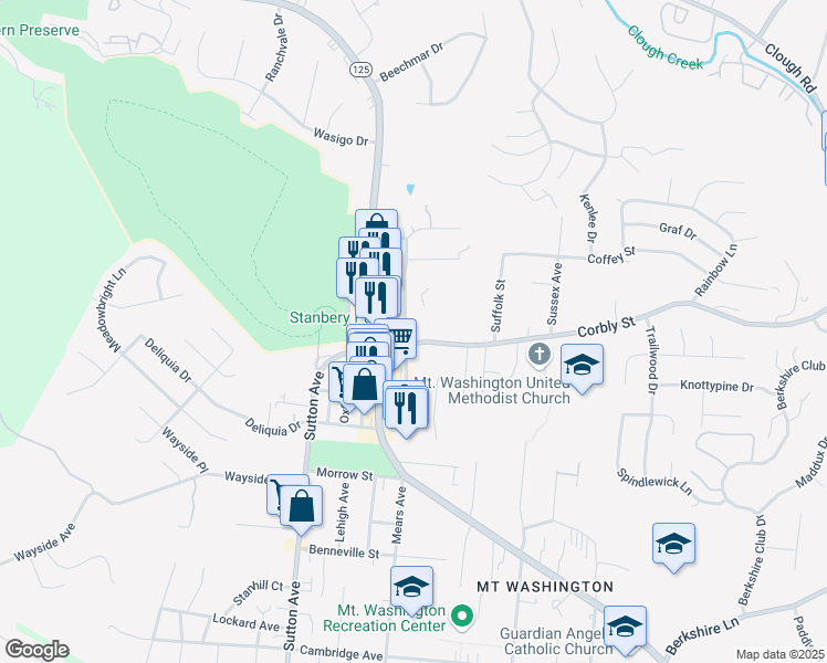 map of restaurants, bars, coffee shops, grocery stores, and more near 2208 Salvador Street in Cincinnati