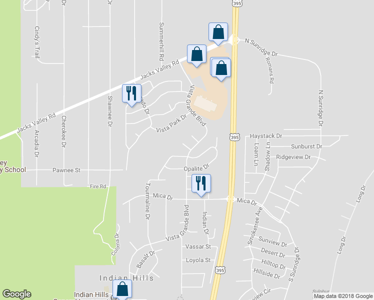 map of restaurants, bars, coffee shops, grocery stores, and more near 3548 Vista Grande Boulevard in Carson City
