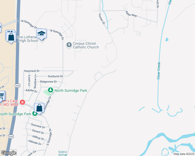 map of restaurants, bars, coffee shops, grocery stores, and more near 3542 Long Drive in Minden