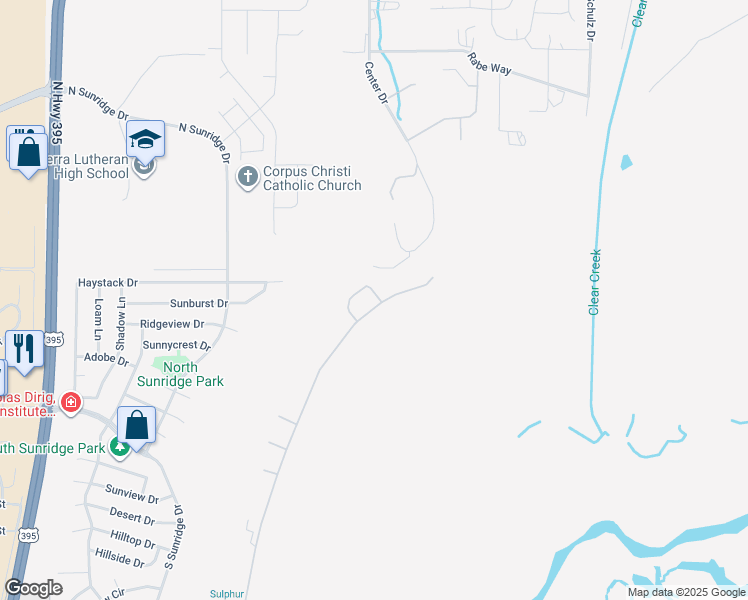 map of restaurants, bars, coffee shops, grocery stores, and more near 3550 Long Drive in Minden