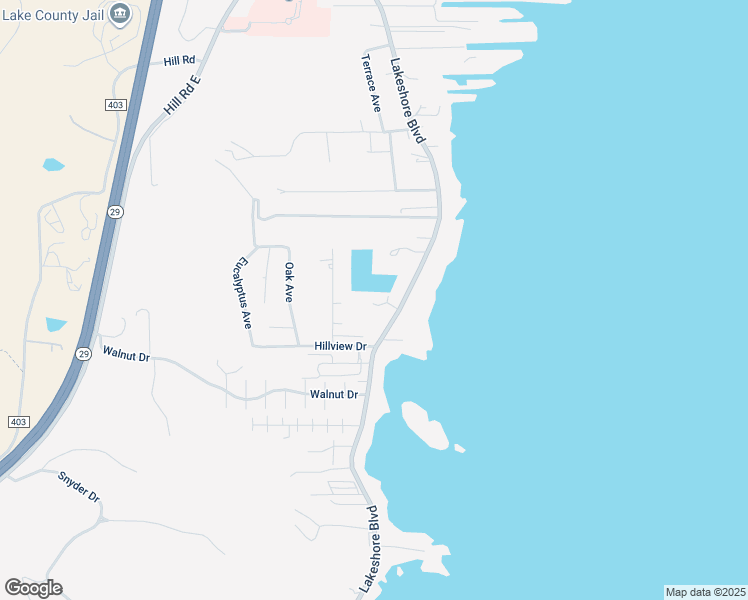 map of restaurants, bars, coffee shops, grocery stores, and more near 4325 Lakeshore Boulevard in Lakeport