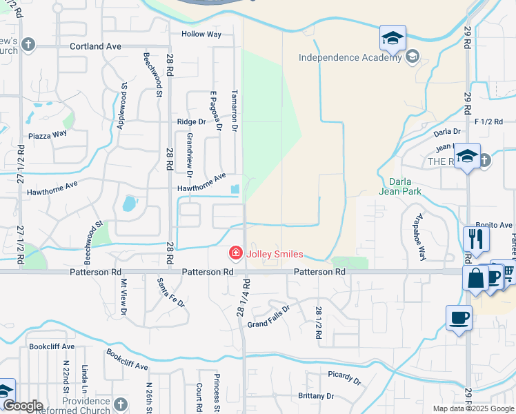 map of restaurants, bars, coffee shops, grocery stores, and more near 622 28 1/4 Road in Grand Junction