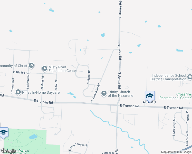 map of restaurants, bars, coffee shops, grocery stores, and more near 19700 East 9th Street South in Independence