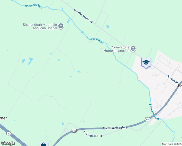 map of restaurants, bars, coffee shops, grocery stores, and more near 409 Bellevue Lane in Boyce