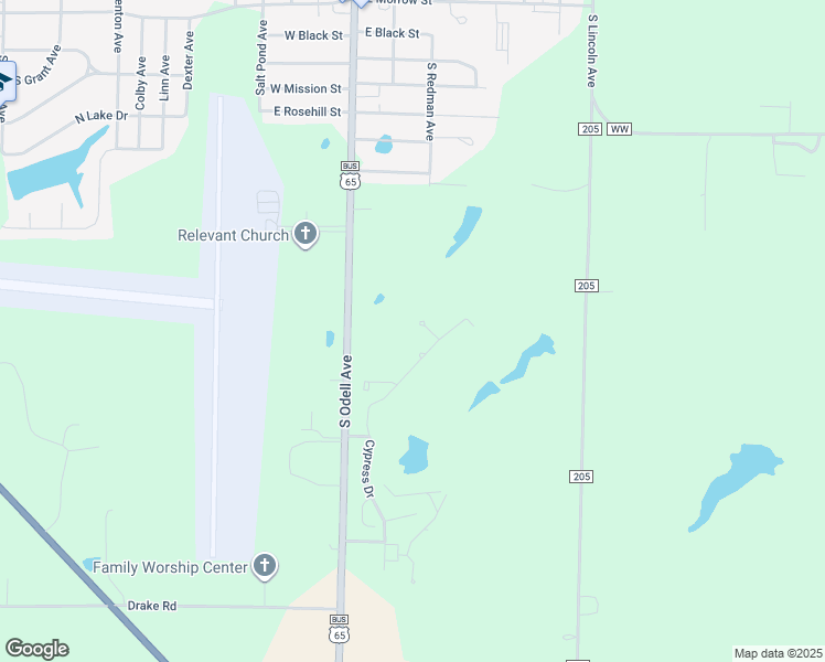 map of restaurants, bars, coffee shops, grocery stores, and more near 2201 Cypress Drive in Marshall