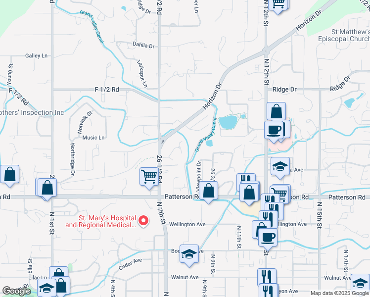 map of restaurants, bars, coffee shops, grocery stores, and more near 767 Glen Court in Grand Junction