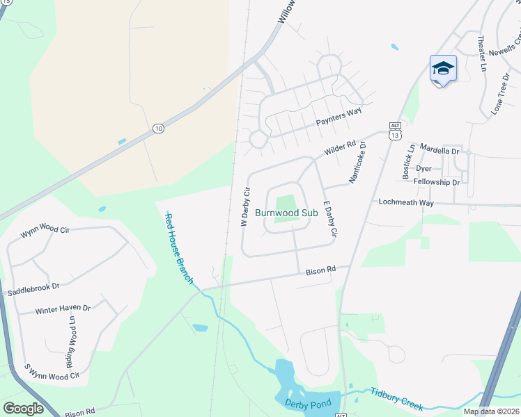 map of restaurants, bars, coffee shops, grocery stores, and more near 35 West Inner Circle in Dover