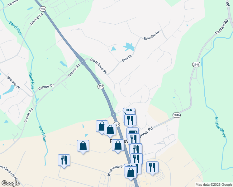 map of restaurants, bars, coffee shops, grocery stores, and more near 1820 Old North Bend Road in Hebron