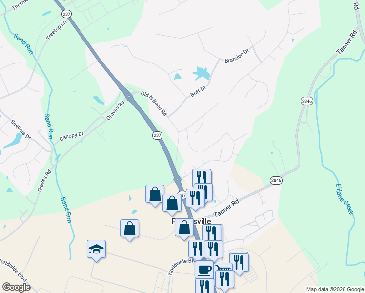 map of restaurants, bars, coffee shops, grocery stores, and more near 1846 Old North Bend Road in Hebron