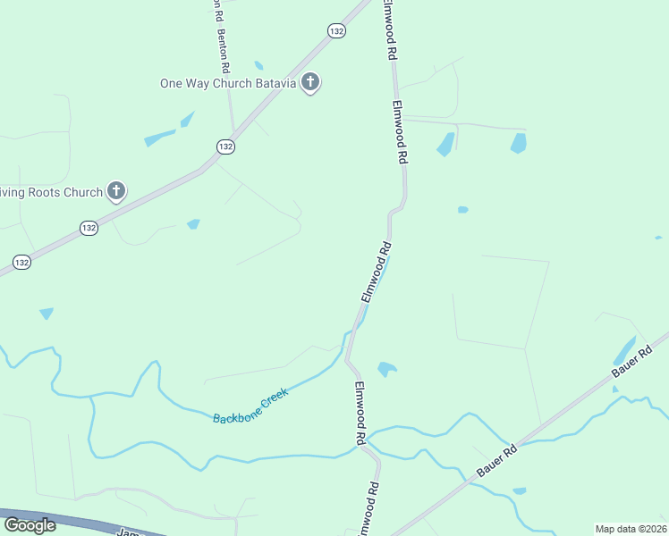 map of restaurants, bars, coffee shops, grocery stores, and more near 4539 Elmwood Road in Batavia