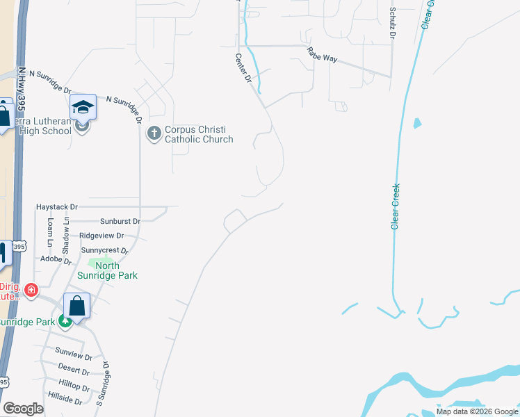 map of restaurants, bars, coffee shops, grocery stores, and more near 3562 Long Drive in Minden