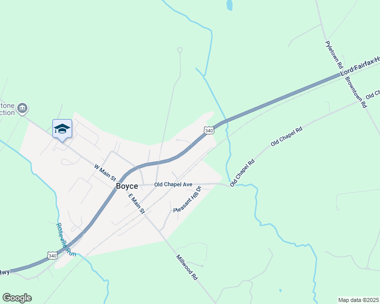 map of restaurants, bars, coffee shops, grocery stores, and more near 221 North Greenway Avenue in Boyce