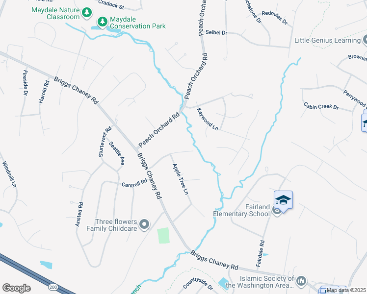 map of restaurants, bars, coffee shops, grocery stores, and more near 14612 Fairacres Road in Silver Spring