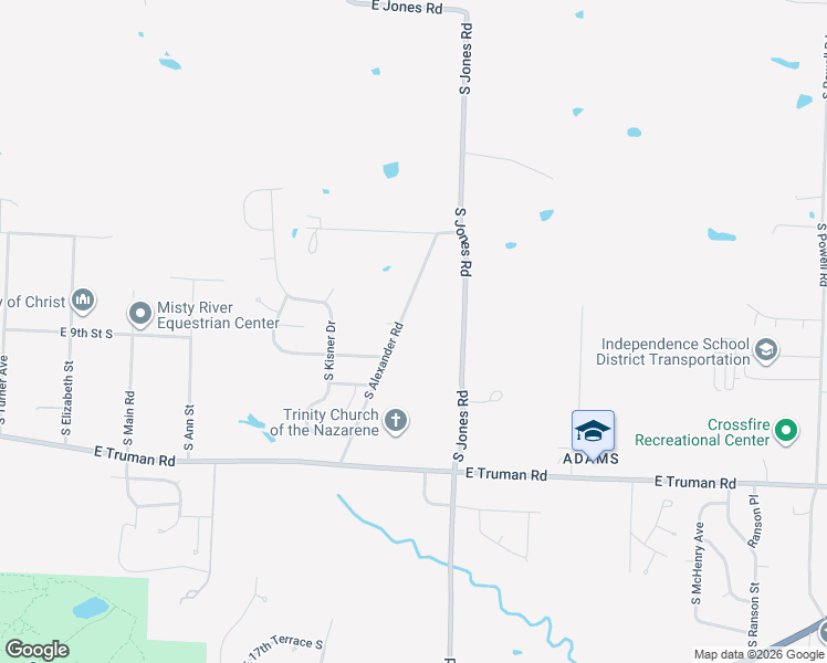 map of restaurants, bars, coffee shops, grocery stores, and more near 723 South Alexander Road in Independence