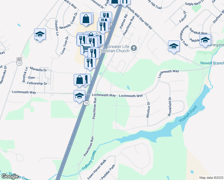 map of restaurants, bars, coffee shops, grocery stores, and more near 29 Kennison Lane in Dover