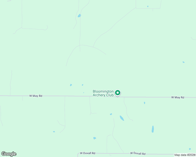 map of restaurants, bars, coffee shops, grocery stores, and more near 6262 West May Road in Bloomington