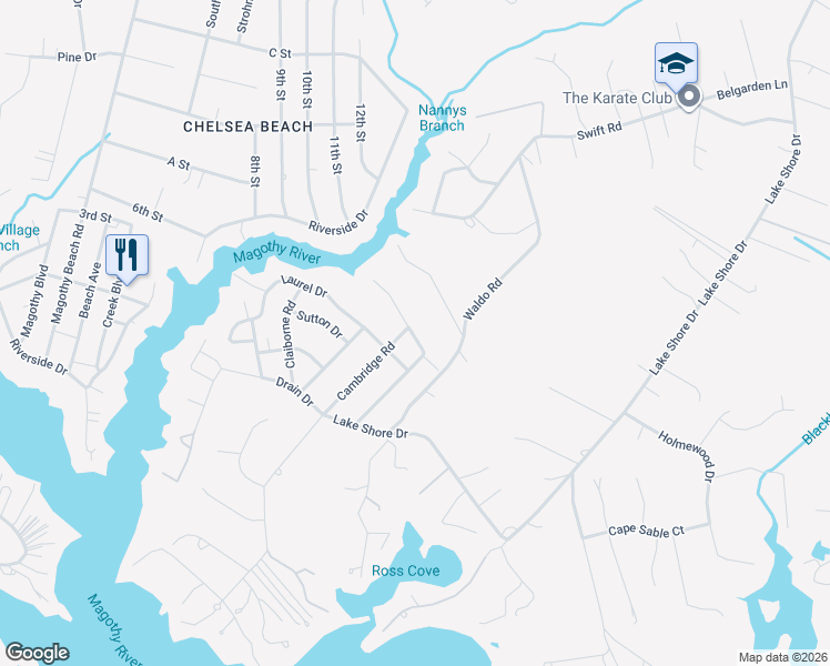 map of restaurants, bars, coffee shops, grocery stores, and more near 630 Dover Rd in Pasadena