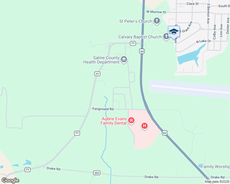 map of restaurants, bars, coffee shops, grocery stores, and more near 1408-1598 Atchison Avenue in Marshall