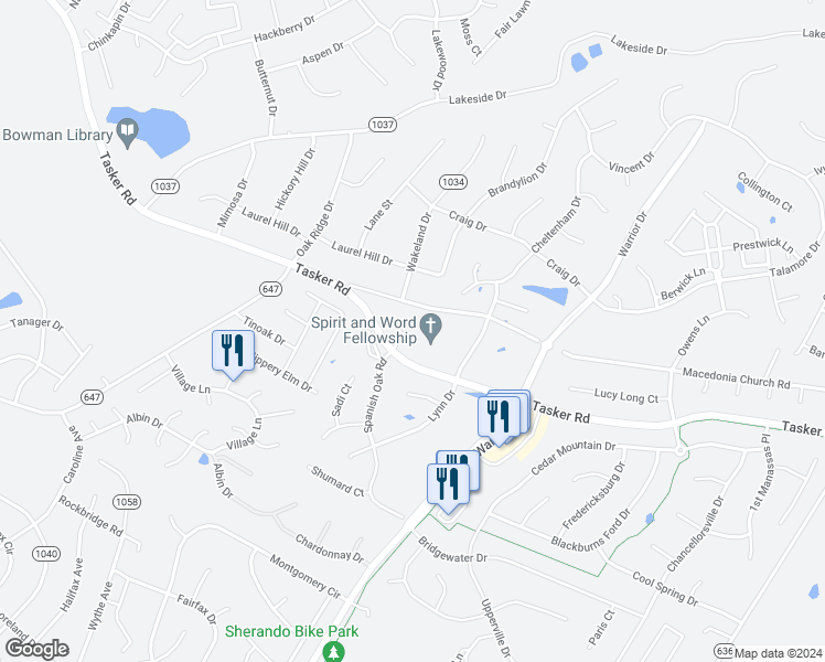 map of restaurants, bars, coffee shops, grocery stores, and more near 211 Cross Keys Place in Stephens City