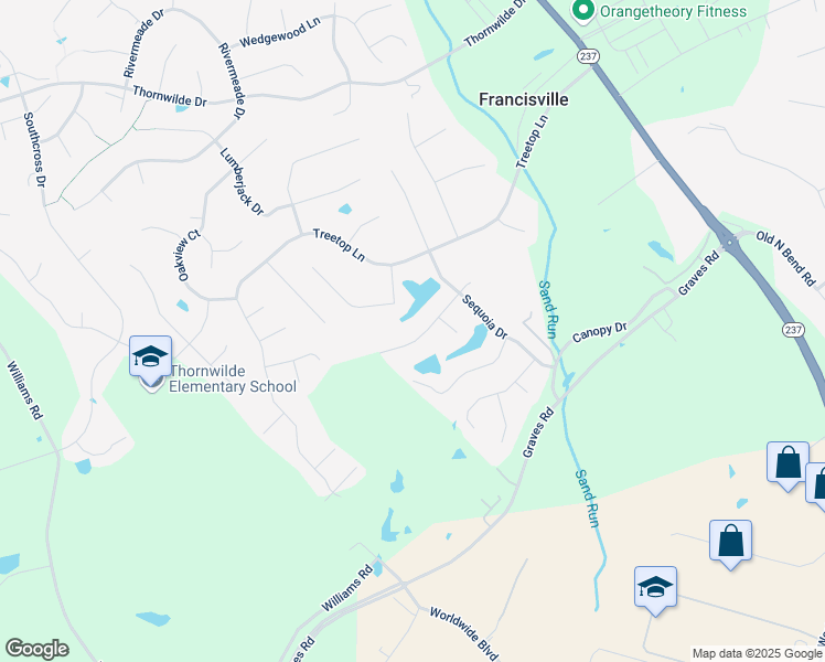 map of restaurants, bars, coffee shops, grocery stores, and more near 2224 Forest Pond Drive in Hebron