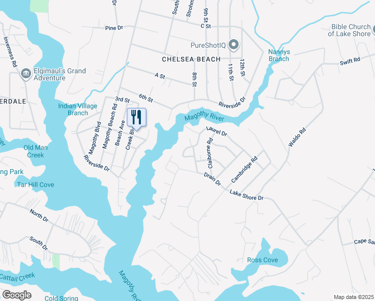 map of restaurants, bars, coffee shops, grocery stores, and more near 309 Cockey Drive in Pasadena