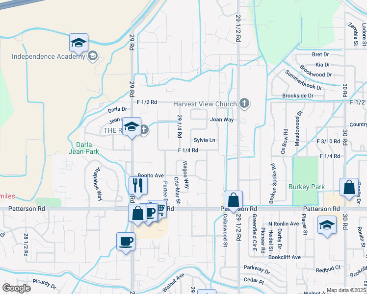 map of restaurants, bars, coffee shops, grocery stores, and more near 625 Sneddon Place in Grand Junction
