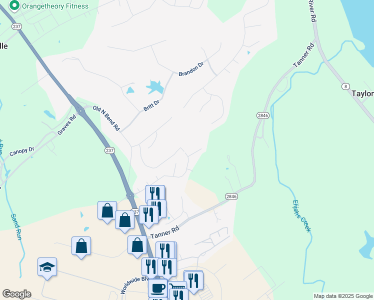 map of restaurants, bars, coffee shops, grocery stores, and more near 1865 Cardinal Way in Hebron