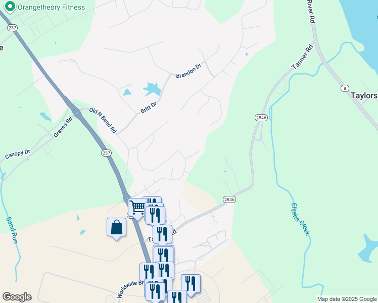 map of restaurants, bars, coffee shops, grocery stores, and more near 1865 Cardinal Way in Hebron