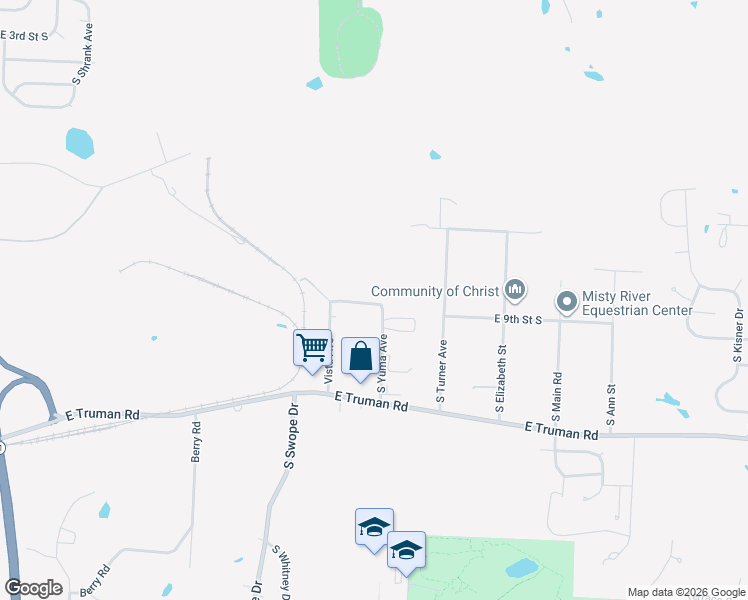 map of restaurants, bars, coffee shops, grocery stores, and more near Viking Drive in Independence