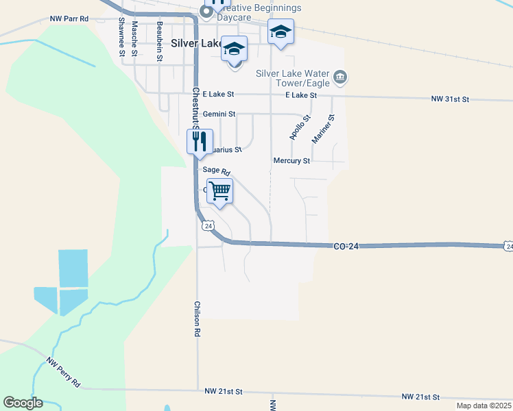 map of restaurants, bars, coffee shops, grocery stores, and more near 207 Sage Road in Silver Lake