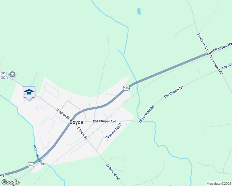 map of restaurants, bars, coffee shops, grocery stores, and more near 300 North Greenway Avenue in Boyce