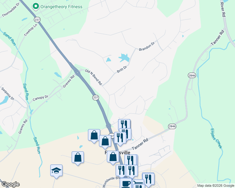 map of restaurants, bars, coffee shops, grocery stores, and more near 1820 Old North Bend Road in Hebron