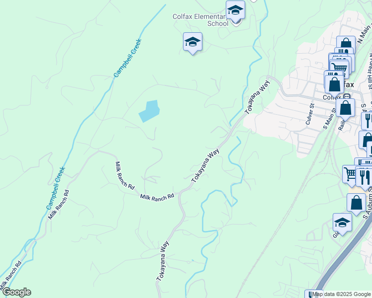 map of restaurants, bars, coffee shops, grocery stores, and more near 24145 Tokayana Way in Colfax