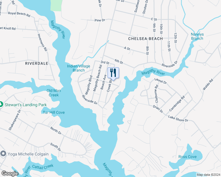 map of restaurants, bars, coffee shops, grocery stores, and more near 493 Riverside Drive in Pasadena