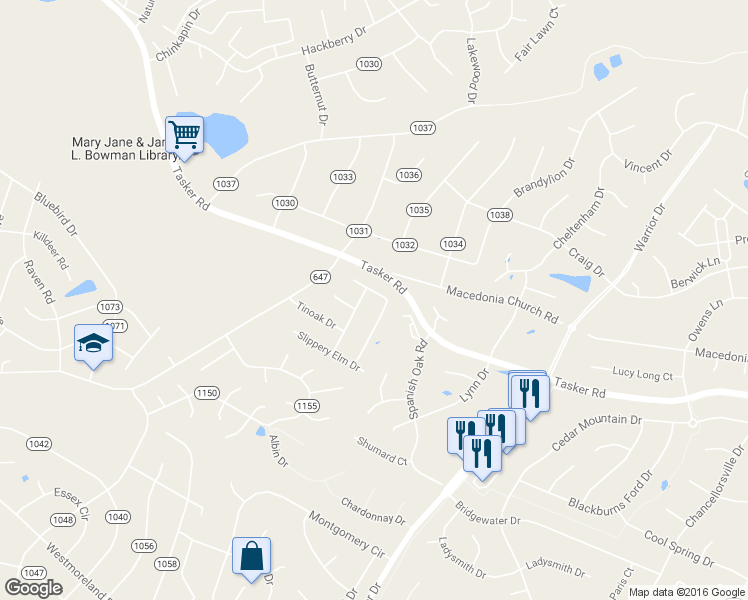 map of restaurants, bars, coffee shops, grocery stores, and more near 110 Mountain Ash Court in Stephens City