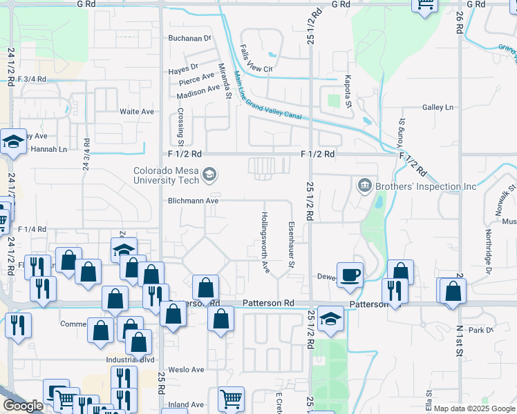 map of restaurants, bars, coffee shops, grocery stores, and more near 2531 Blichmann Avenue in Grand Junction